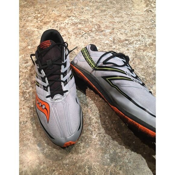 Saucony Men's Kilkenny XC7 Gray and Orange Athletic Shoes - Size 13 - Picture 1 of 9